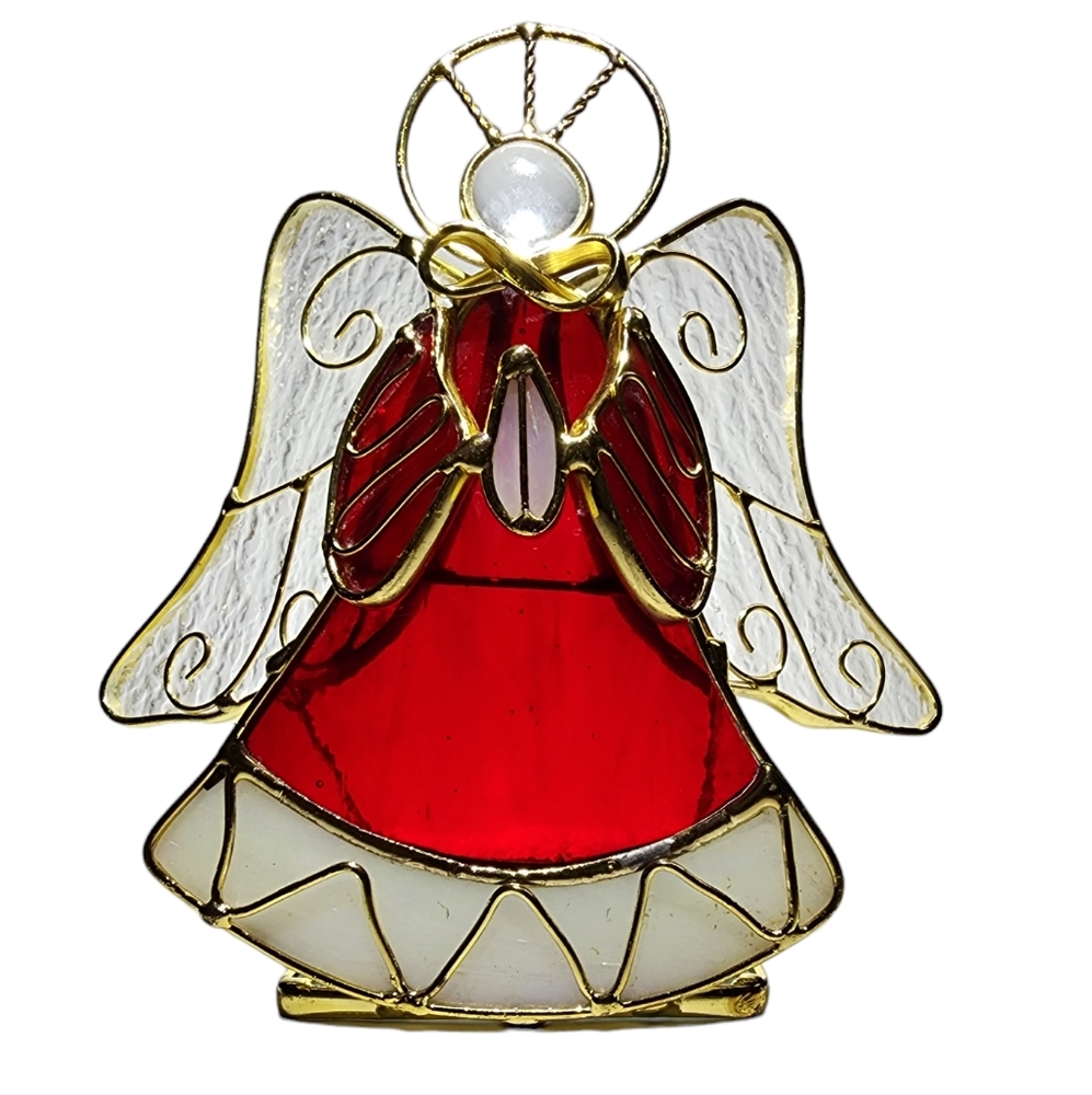 Angel Stained Glass  Tea Lights Candle Holder Home Decor